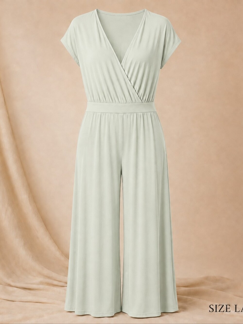 Classic V-Neck Jumpsuit in Sage color